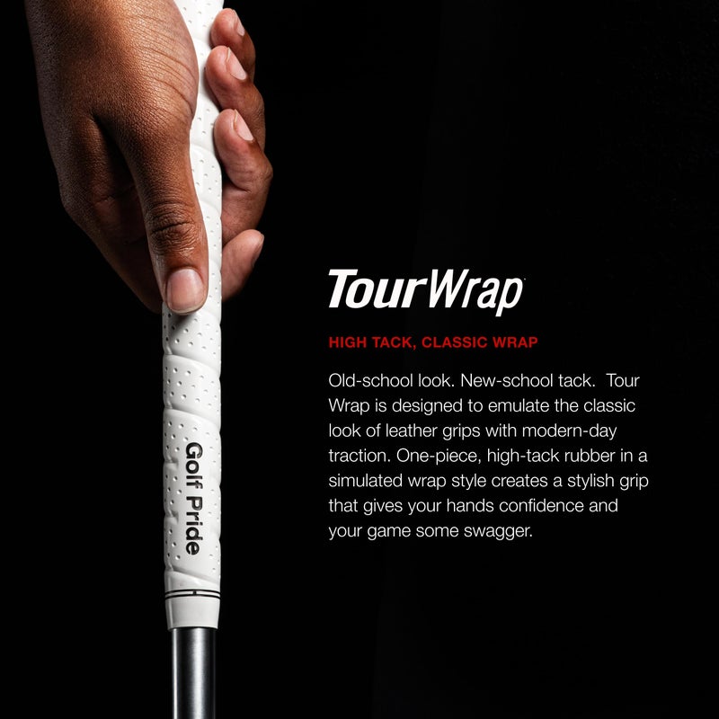 Golf Pride Tour Wrap Golf Grip - Comfortable  Durable Grip for Clubs - Classic Wrap Design with High-Tack Feel - Rubber Construction - Midsize - Black - Image 2